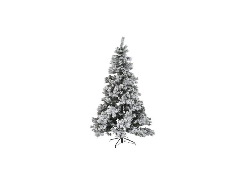 Коледно дърво DKD Home Decor Бял Зелен Метал полиетилен Снежен 130 x 130 x 218 cm