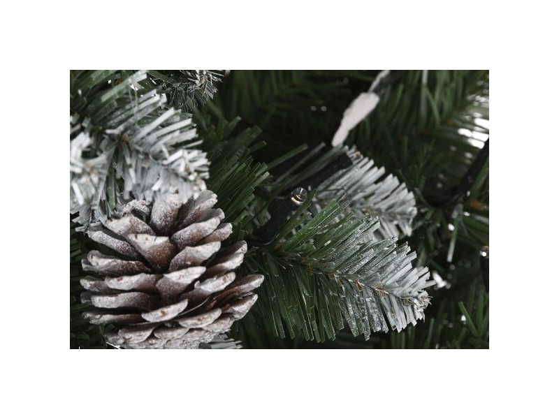 Коледно дърво DKD Home Decor LED Светлина Зелен Метал полиетилен 130 x 130 x 218 cm