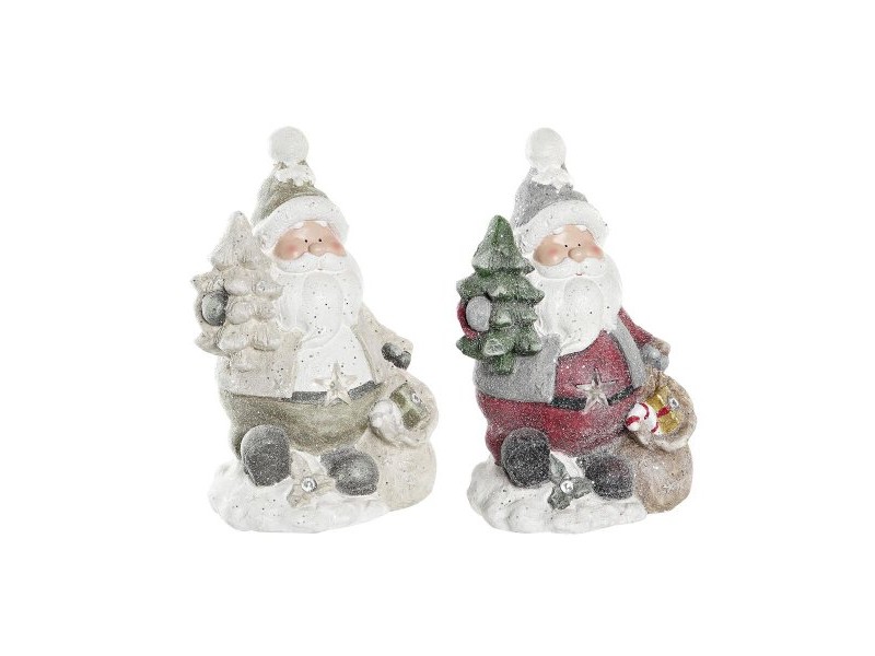 Коледна Украса DKD Home Decor Дядо Коледа Магнезиев (27 x 20 x 43 cm) (2 броя)