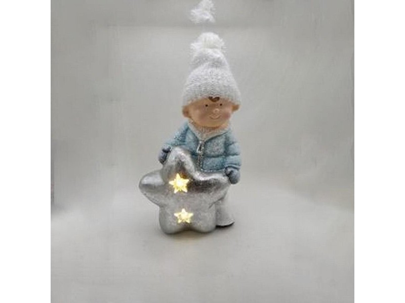Коледна Украса DKD Home Decor Деца Магнезиев (25,5 x 18,5 x 39,5 cm) (2 броя)