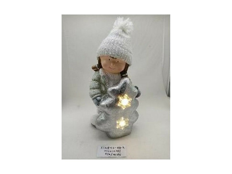 Коледна Украса DKD Home Decor Деца Магнезиев (25,5 x 18,5 x 39,5 cm) (2 броя)