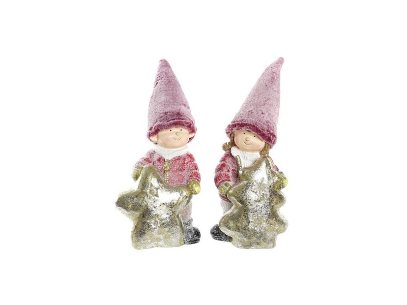 Коледна Украса DKD Home Decor Деца Магнезиев (25,5 x 18,5 x 55 cm) (2 броя)