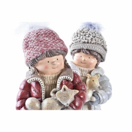 Коледна Украса DKD Home Decor полиестер Смола Деца (15 x 12 x 35 cm) (2 броя)