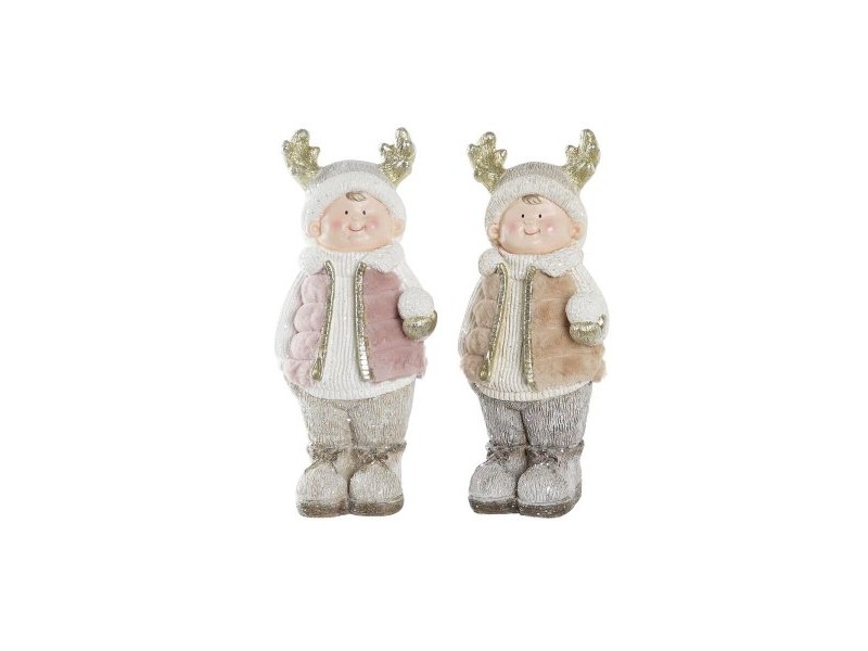Коледна Украса DKD Home Decor Деца Магнезиев (20,5 x 18 x 49,5 cm) (2 броя)