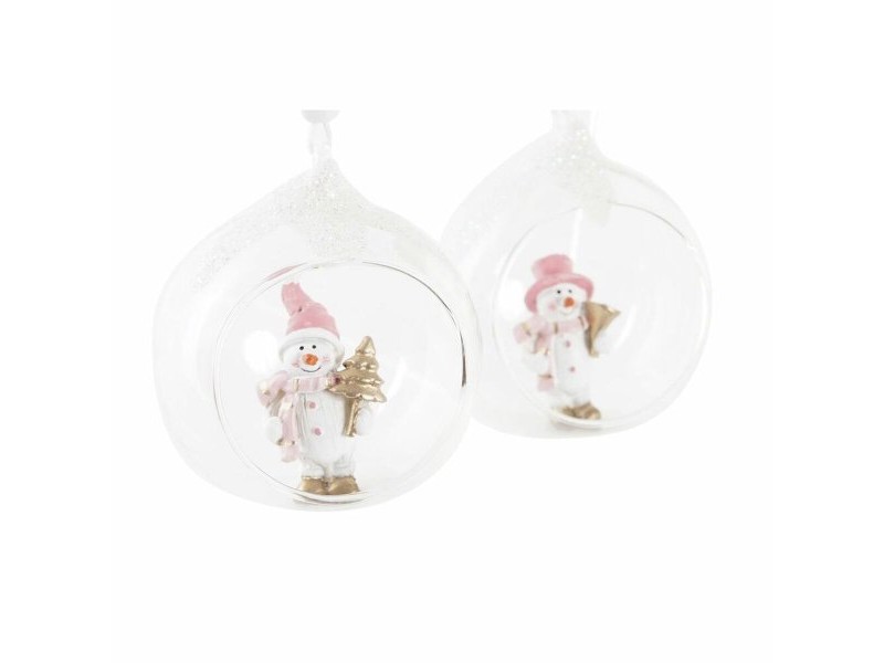 Коледна Украса DKD Home Decor Кристал Смола (7 x 6 x 8 cm) (4 броя)