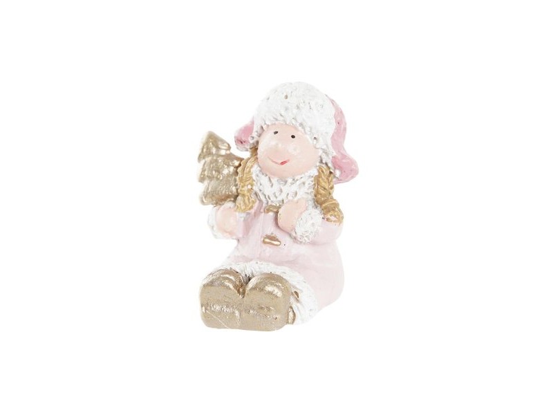 Коледна Украса DKD Home Decor Смола Ангел (3,5 x 2,5 x 4 cm) (4 броя)