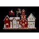 Коледна Украса DKD Home Decor Къща Бял Червен Смола 41 x 7,5 x 27 cm