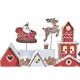 Коледна Украса DKD Home Decor Къща Бял Червен Смола 41 x 7,5 x 27 cm
