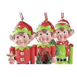 Коледна Украса DKD Home Decor Смола Елф (5 x 4 x 14 cm) (3 броя)