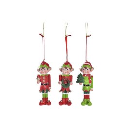 Коледна Украса DKD Home Decor Смола Елф (5 x 4 x 14 cm) (3 броя)