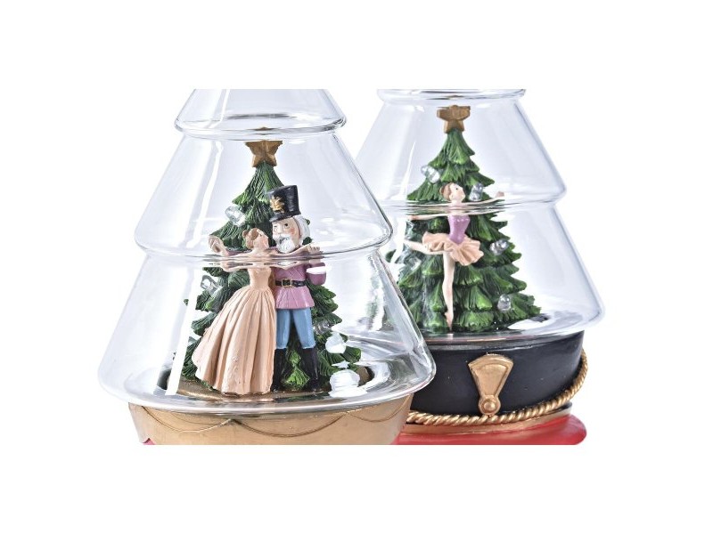 Ярка декорация DKD Home Decor Коледа Червен Бял (15 x 13,5 x 24 cm) (2 броя)