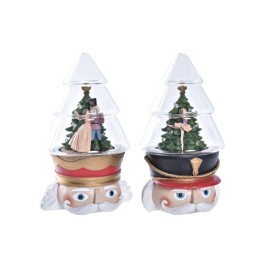 Ярка декорация DKD Home Decor Коледа Червен Бял (15 x 13,5 x 24 cm) (2 броя)