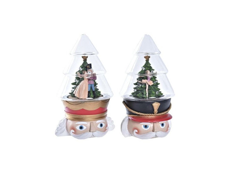 Ярка декорация DKD Home Decor Коледа Червен Бял (15 x 13,5 x 24 cm) (2 броя)