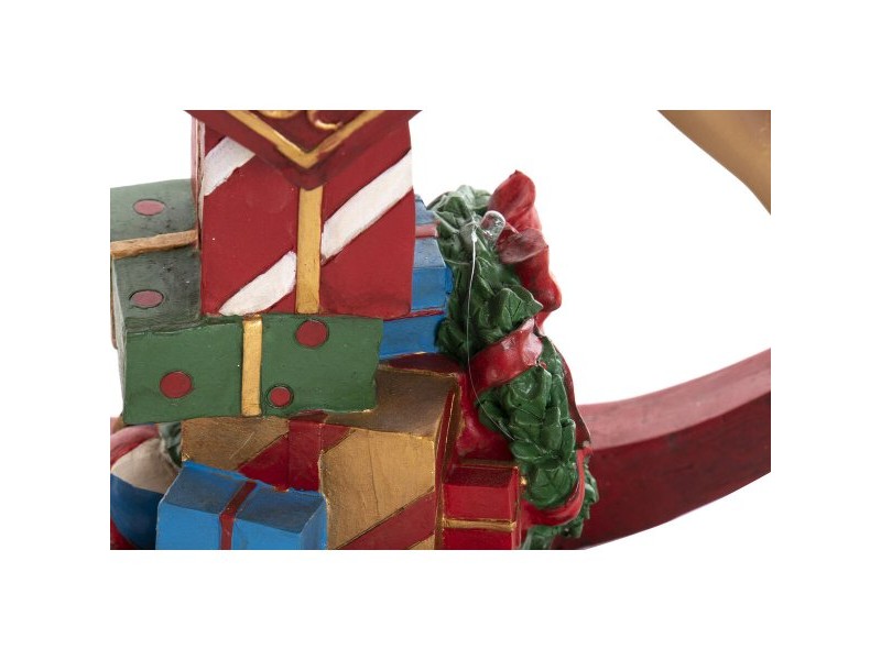 Коледна Украса DKD Home Decor Кафяв Червен Смола Кон 34 x 10 x 32 cm (3 броя)