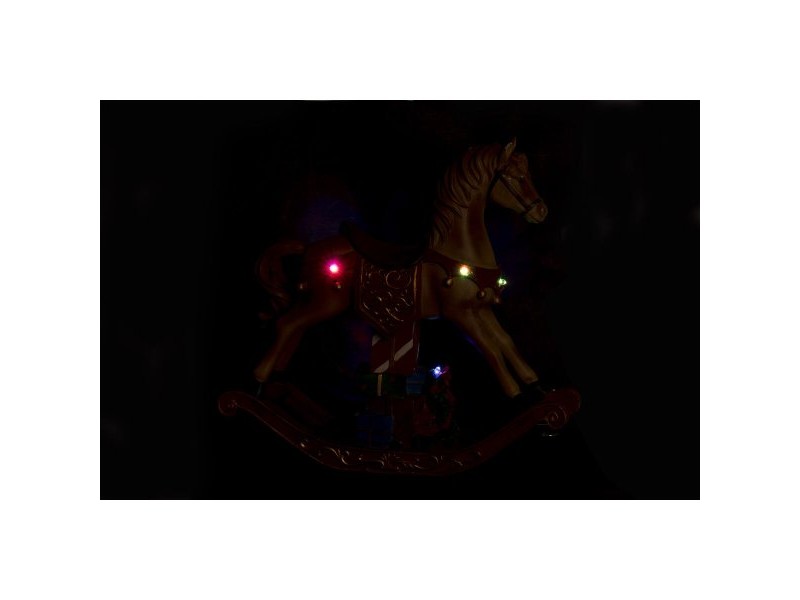 Коледна Украса DKD Home Decor Кафяв Червен Смола Кон 34 x 10 x 32 cm (3 броя)