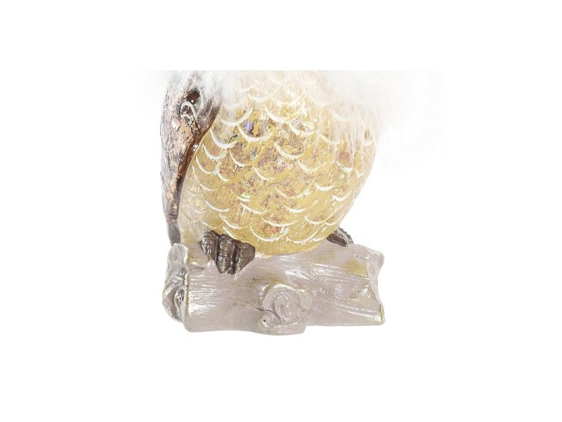 Коледна Украса DKD Home Decor Бухал Смола (7,5 x 7,5 x 14 cm) (2 броя)