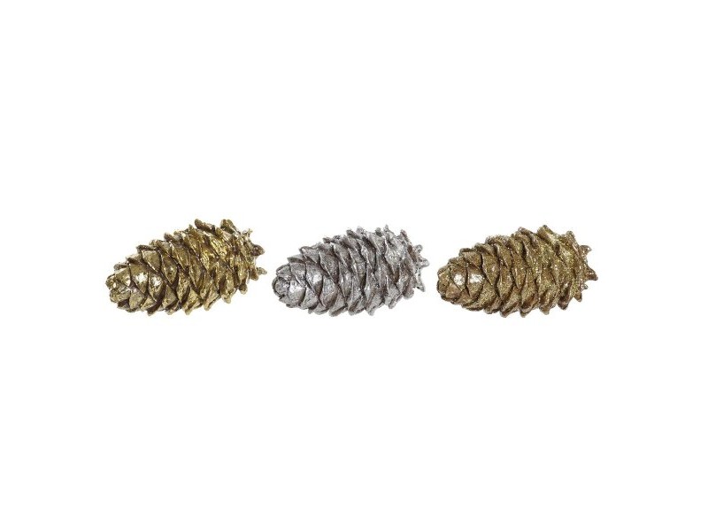 Коледна Украса DKD Home Decor Ананас Смола (13 x 7,5 x 7,5 cm) (3) (3 броя)