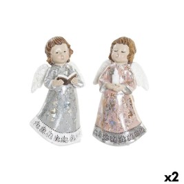 Коледна Украса DKD Home Decor Смола Ангел (7 x 5 x 13 cm) (2 броя)
