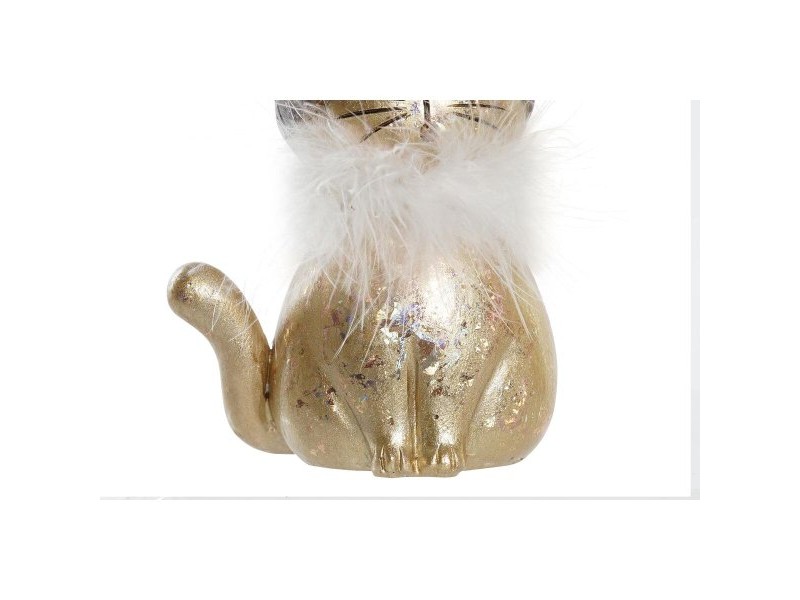 Коледна Украса DKD Home Decor Смола Котка (9 x 6 x 15 cm) (2 броя)