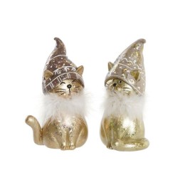 Коледна Украса DKD Home Decor Смола Котка (9 x 6 x 15 cm) (2 броя)