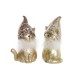 Коледна Украса DKD Home Decor Смола Котка (9 x 6 x 15 cm) (2 броя)