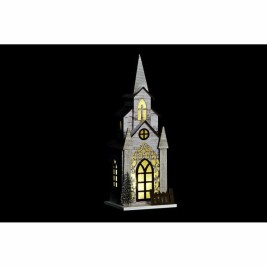 Коледна Украса DKD Home Decor Църква MDF (12,5 x 11 x 33 cm) (2 броя)