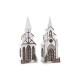 Коледна Украса DKD Home Decor Църква MDF (12,5 x 11 x 33 cm) (2 броя)