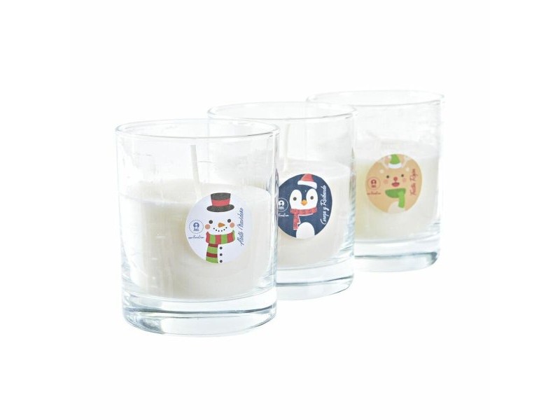 Свещ DKD Home Decor Коледа Снежен човек (3 броя)