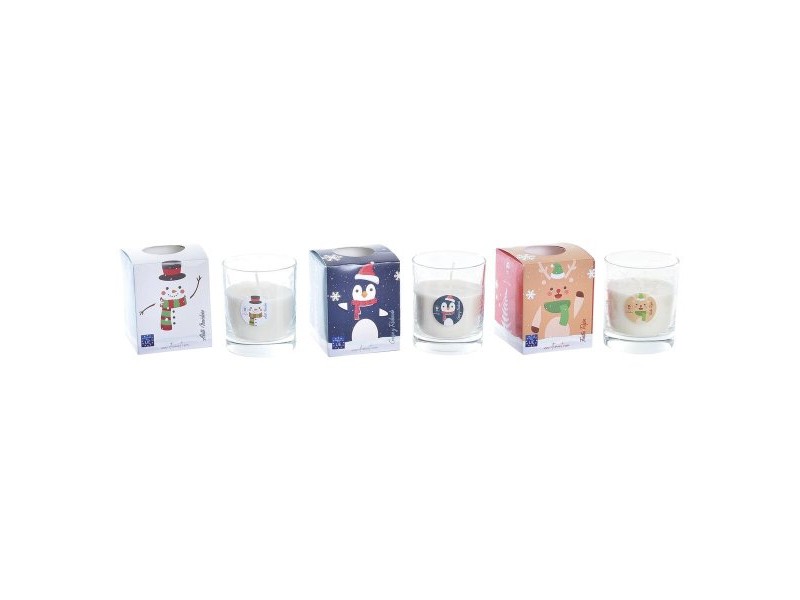 Свещ DKD Home Decor Коледа Снежен човек (3 броя)