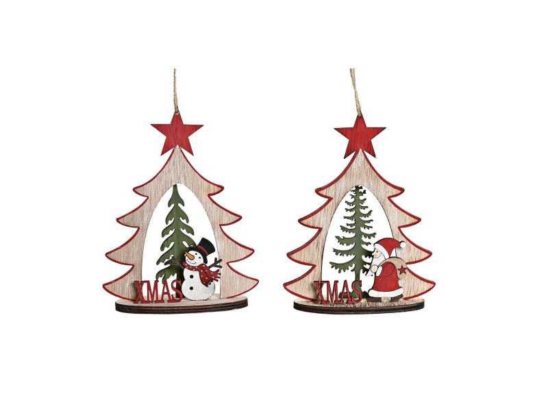 Коледна Украса DKD Home Decor Дървен (2 броя) (14 x 6 x 18 cm)