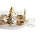 Коледен Свещник DKD Home Decor Естествен Златен (2 броя) (21 x 11,5 x 21 cm)