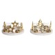 Коледен Свещник DKD Home Decor Естествен Златен (2 броя) (21 x 11,5 x 21 cm)