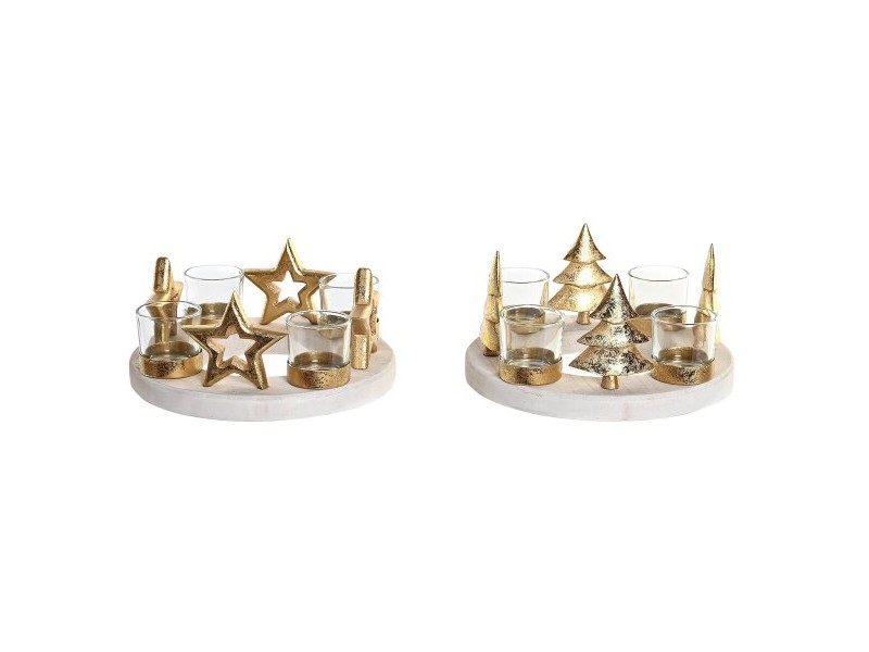 Коледен Свещник DKD Home Decor Естествен Златен (2 броя) (21 x 11,5 x 21 cm) Коледен Свещник DKD Home Decor Естествен Златен (2 броя) (21 x 11,5 x 21 cm)