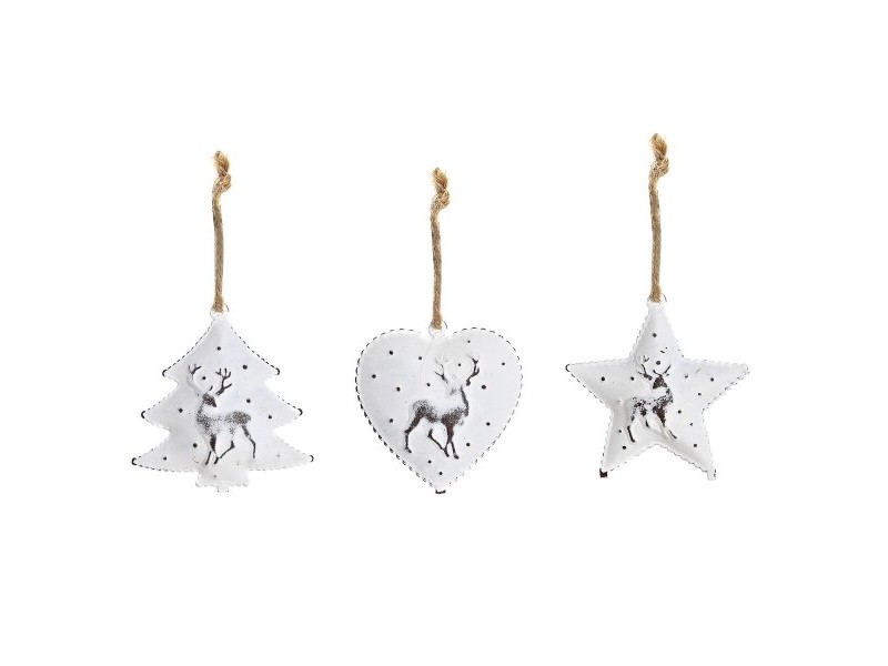 Комплект Коледни Декорации DKD Home Decor Метал (12 x 12 x 3 cm) (3 броя)