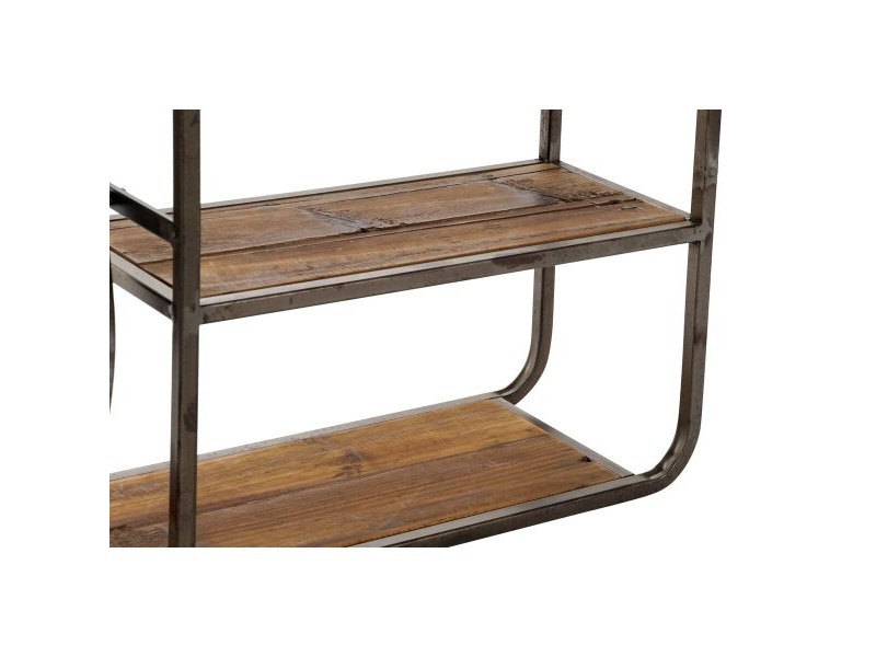 Лавица DKD Home Decor Черен Тъмно сив Дървен Метал Огледало 73 x 19 x 50 cm