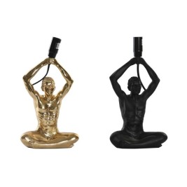Настолна лампа DKD Home Decor 25W Черен Златен Мъже 220 V Модерен (16 x 10,5 x 25 cm) (2 броя)