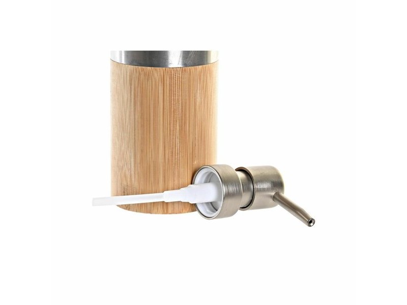 Комплект за Баня DKD Home Decor Сребрист Естествен Бамбук полипропилен 7 x 7 x 17 cm (2 броя)