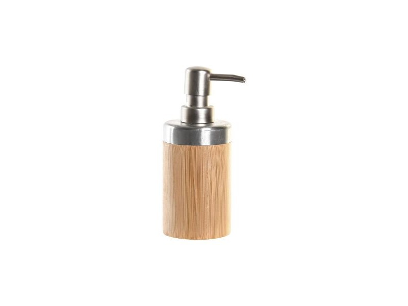 Комплект за Баня DKD Home Decor Сребрист Естествен Бамбук полипропилен 7 x 7 x 17 cm (2 броя)