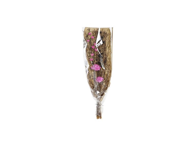 Букет DKD Home Decor Розов Кафяв Бял Сухо цвете (2 броя) (30 x 30 x 65 cm)