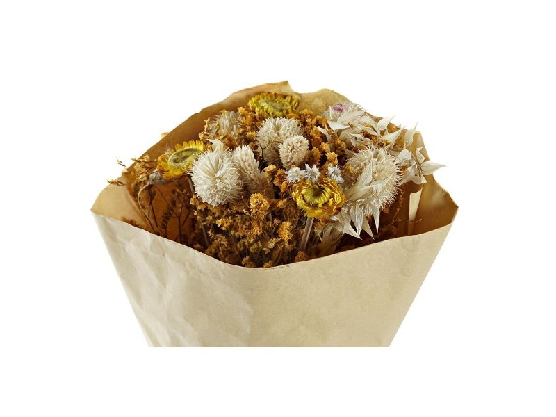 Букет DKD Home Decor Фуксия Жълт Сухо цвете (20 x 12 x 50 cm) (2 броя)