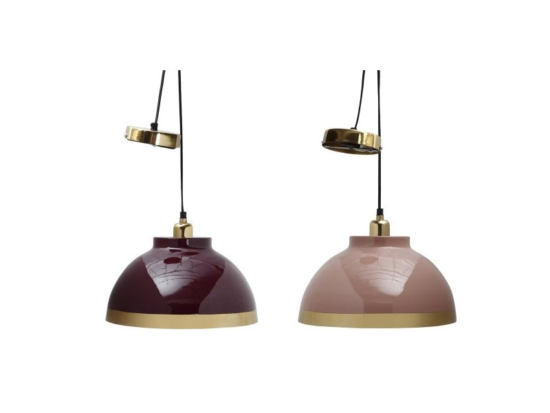 Полилей DKD Home Decor 33 x 33 x 24 cm Розов Метал Люляк 50 W (2 броя)