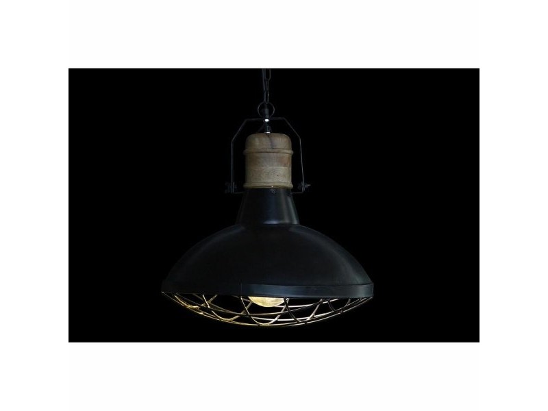 Полилей DKD Home Decor 52 x 52 x 57 cm Черен Кафяв Желязо Дърво манго 50 W