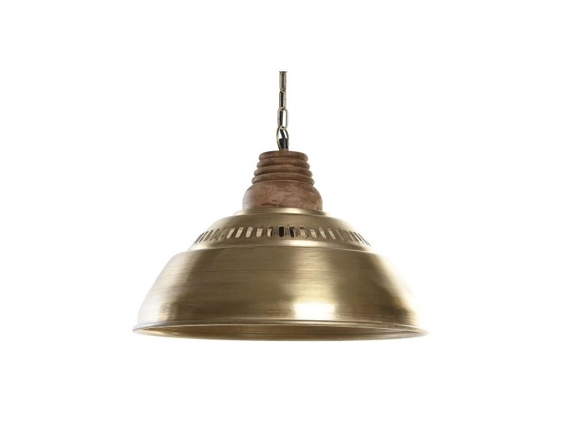 Полилей DKD Home Decor Кафяв Златен Желязо Дърво манго 50 W 43 x 43 x 31 cm
