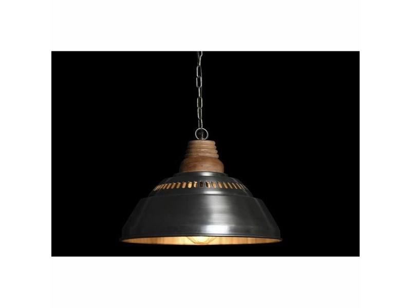 Полилей DKD Home Decor Сребрист Кафяв Желязо Дърво манго 50 W (43 x 43 x 31 cm)