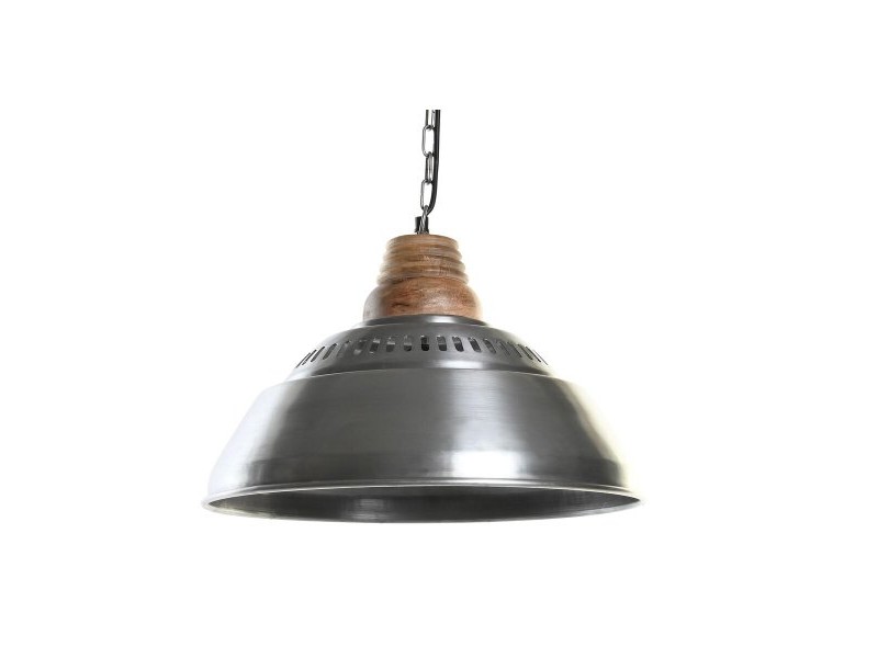Полилей DKD Home Decor Сребрист Кафяв Желязо Дърво манго 50 W (43 x 43 x 31 cm)
