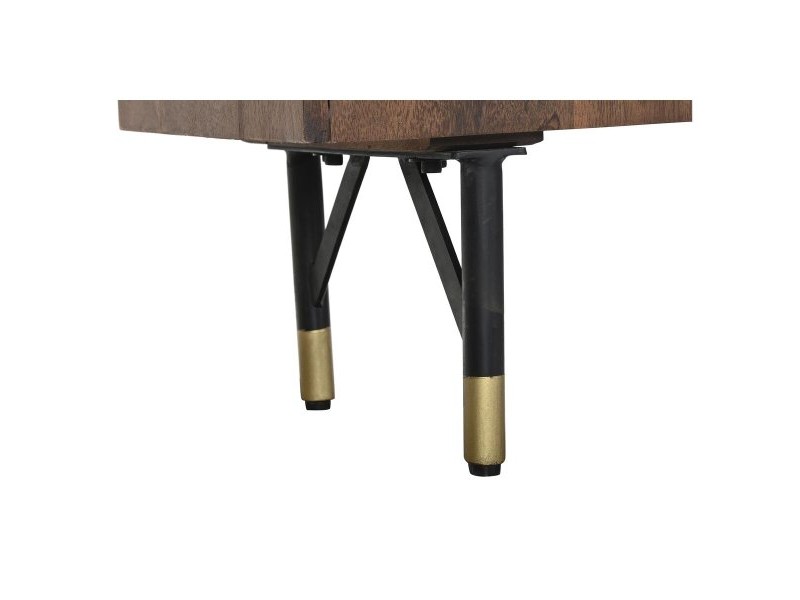 Лавица DKD Home Decor Черен Златен Метал Тъмно сив Дърво манго 4 Рафтове (90 x 35 x 200 cm)