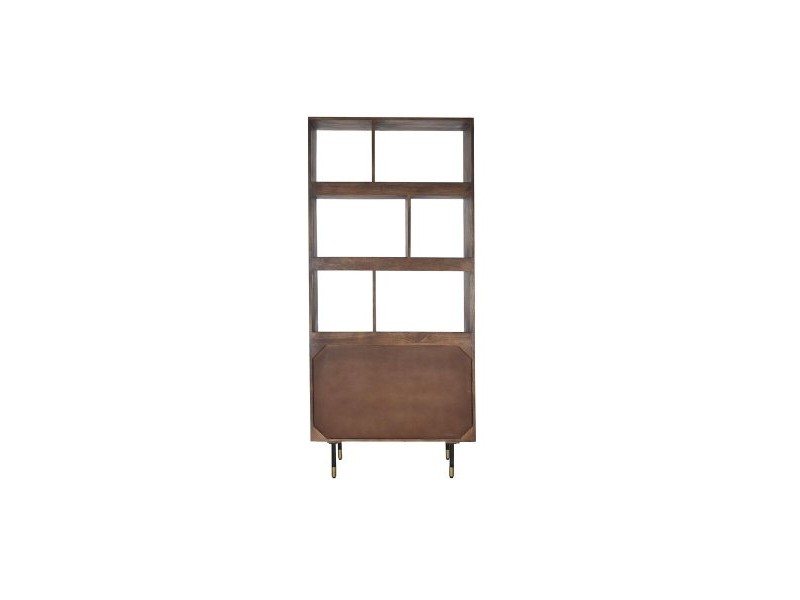 Лавица DKD Home Decor Черен Златен Метал Тъмно сив Дърво манго 4 Рафтове (90 x 35 x 200 cm)