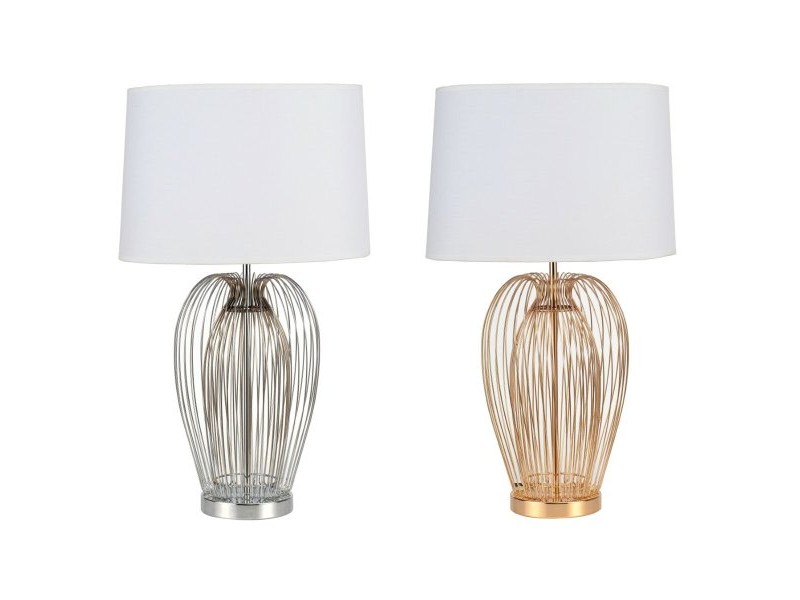 Настолна лампа DKD Home Decor Метал Бял 220 V 35 x 35 x 63 cm 50 W (2 броя)