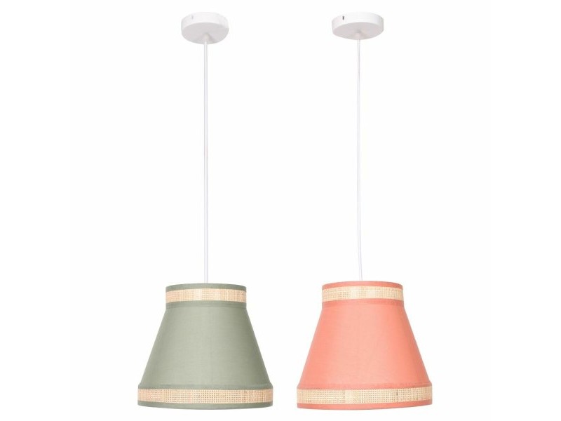 Полилей DKD Home Decor 30 x 30 x 28 cm Естествен Оранжев Зелен Pатан 28 x 28 x 28 cm 50 W (2 броя)