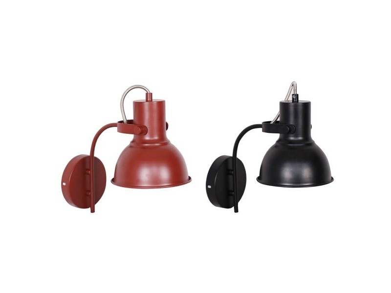 Стенна лампа DKD Home Decor 15 x 20 x 28 cm 16,5 x 26 x 28 cm Червен Черен Метал 220 V 50 W Loft (2 броя)
